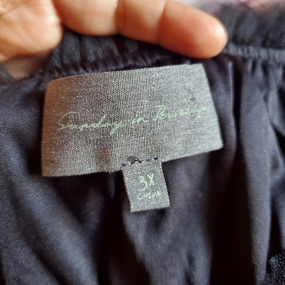 Anthropologie Velvet Tule Tank Black Fairy Witchy Rock Punk Babydoll Grunge 3X - Picture 8 of 13